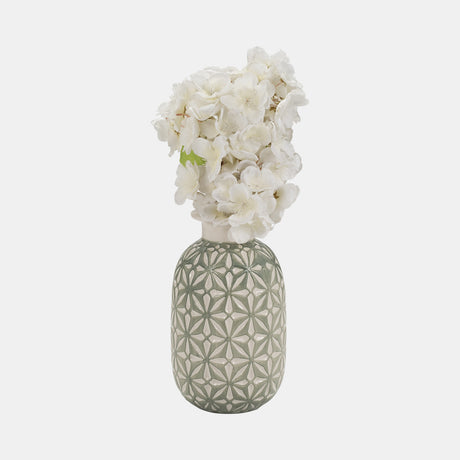 Cer, 8" Daisy Vase, Dark Sage from Sagebrook Home - Luna Furniture