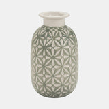 Cer, 8" Daisy Vase, Dark Sage from Sagebrook Home - Luna Furniture