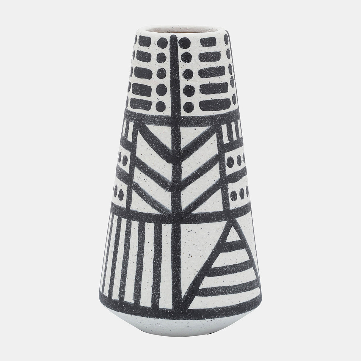 Cer, 8" Eclectic Vase, Black/white from Sagebrook Home - Luna Furniture