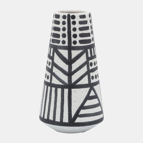 Cer, 8" Eclectic Vase, Black/white from Sagebrook Home - Luna Furniture