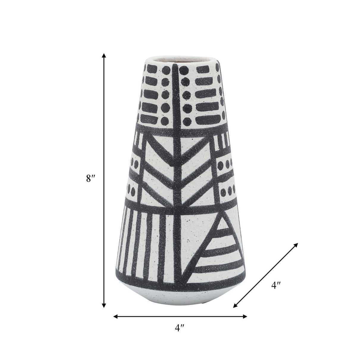 Cer, 8" Eclectic Vase, Black/white from Sagebrook Home - Luna Furniture