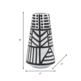 Cer, 8" Eclectic Vase, Black/white from Sagebrook Home - Luna Furniture