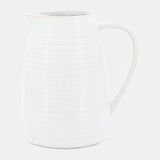 Cer, 8"h Pitcher, White from Sagebrook Home - Luna Furniture