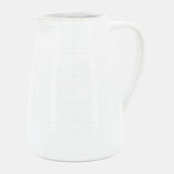 Cer, 8"h Pitcher, White from Sagebrook Home - Luna Furniture