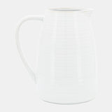 Cer, 8"h Pitcher, White from Sagebrook Home - Luna Furniture