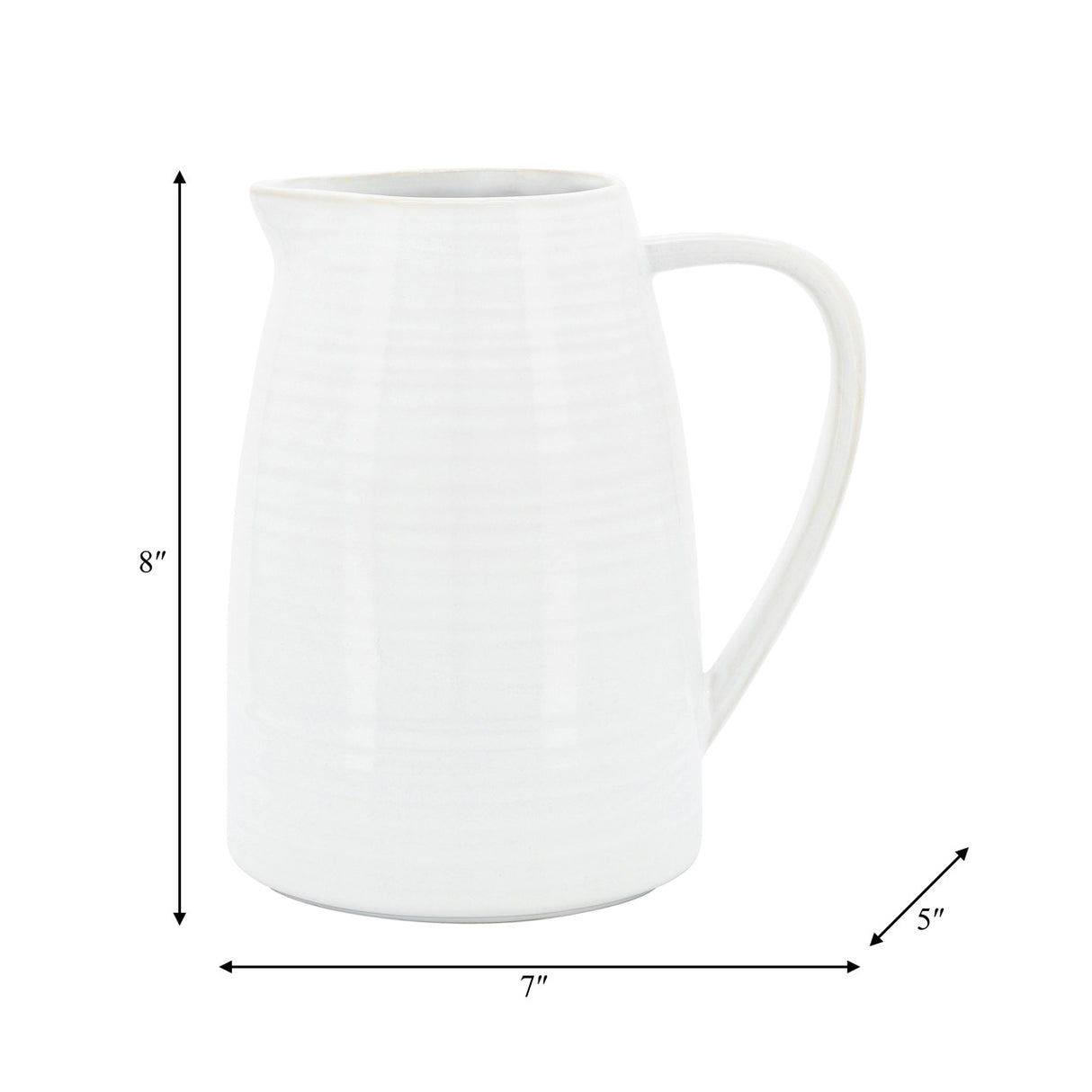 Cer, 8"h Pitcher, White from Sagebrook Home - Luna Furniture