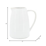 Cer, 8"h Pitcher, White from Sagebrook Home - Luna Furniture