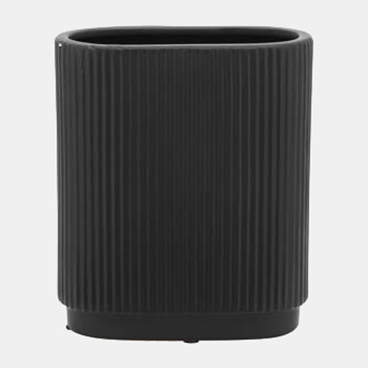 Cer, 8"h Ridged Vase, Black from Sagebrook Home - Luna Furniture