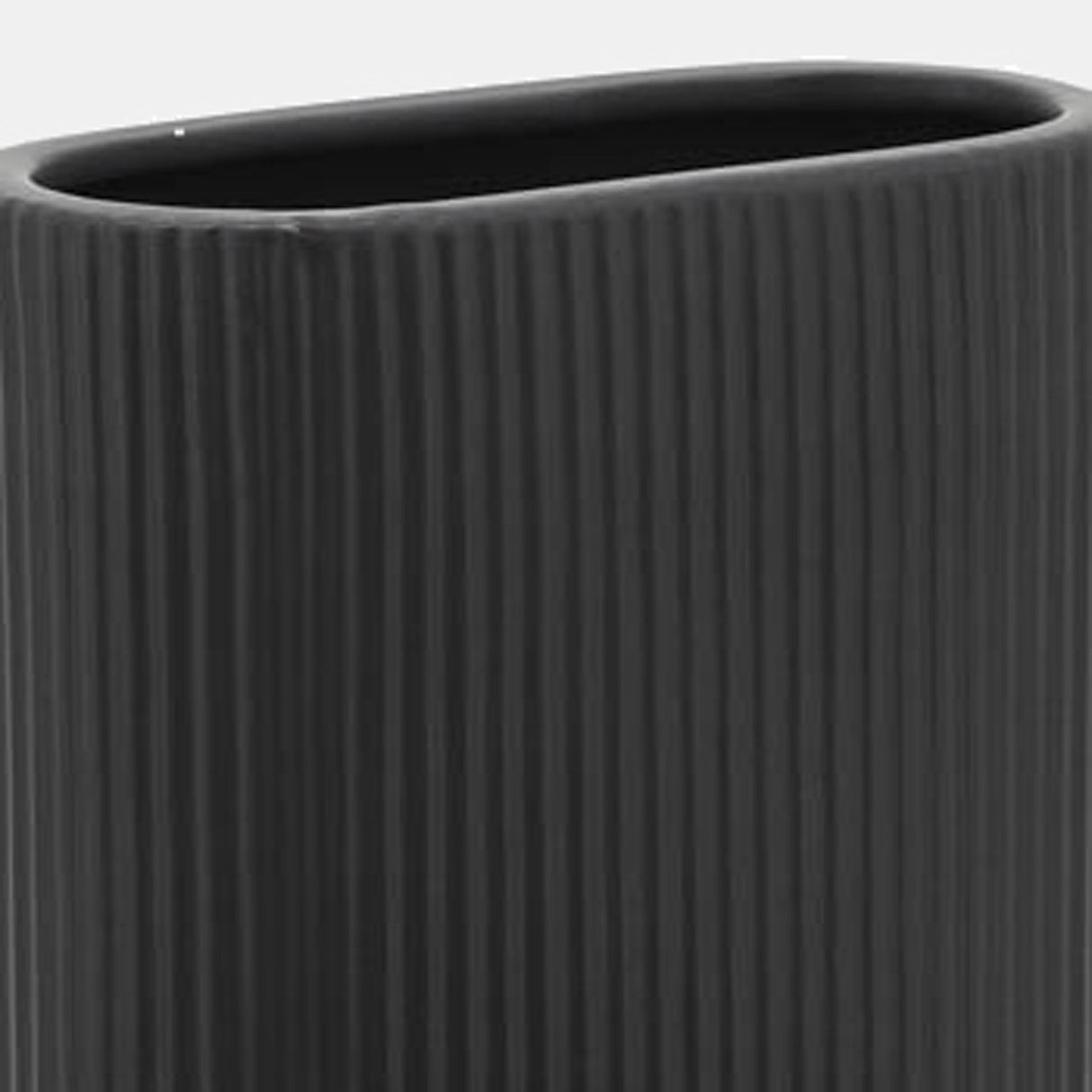 Cer, 8"h Ridged Vase, Black from Sagebrook Home - Luna Furniture