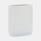 Cer, 8"h Ridged Vase, White from Sagebrook Home - Luna Furniture