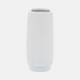 Cer, 8"h Ridged Vase, White from Sagebrook Home - Luna Furniture