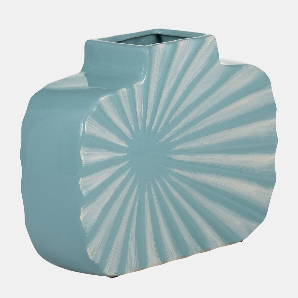 Cer, 8"h Textured Vase, Aqua from Sagebrook Home - Luna Furniture