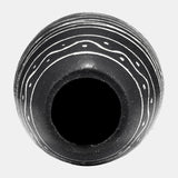 Cer, 8"h Tribal Vase, Black/white from Sagebrook Home - Luna Furniture