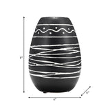 Cer, 8"h Tribal Vase, Black/white from Sagebrook Home - Luna Furniture