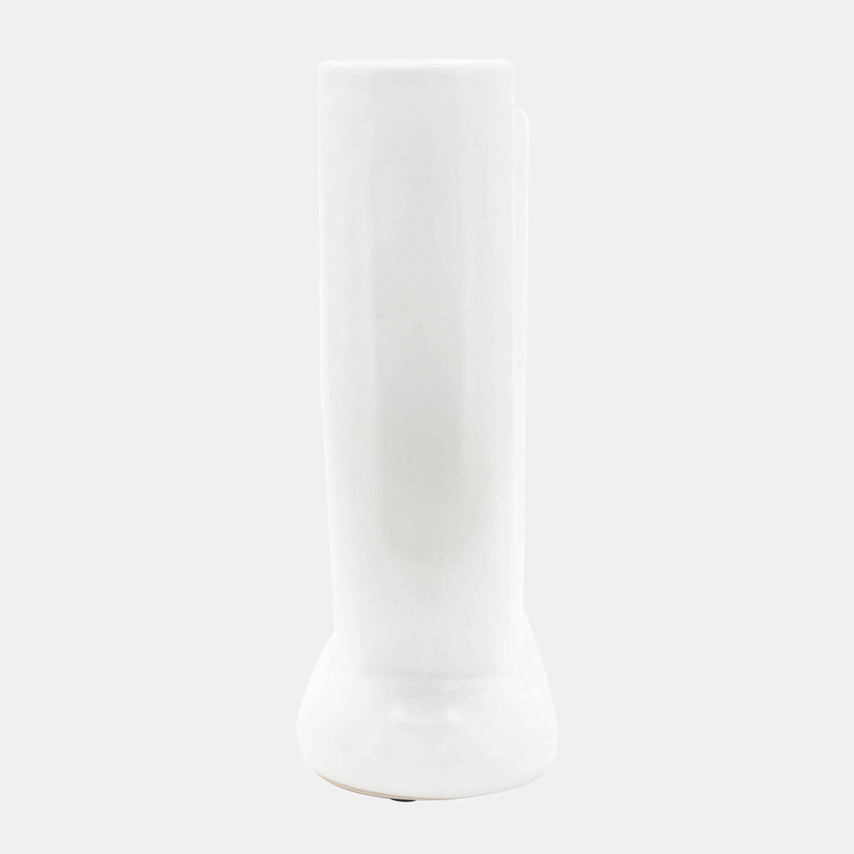 Cer, 8"h U-shaped Vase W/ Base, White from Sagebrook Home - Luna Furniture