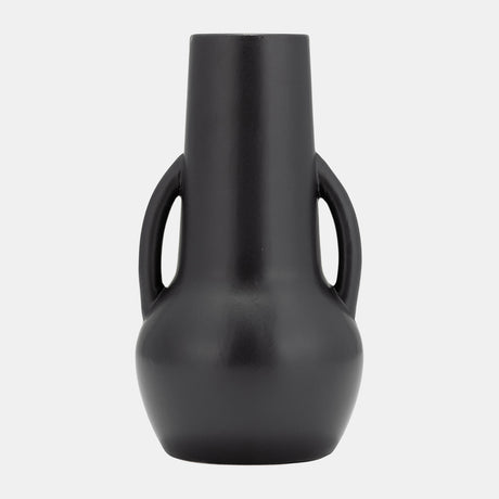 Cer,8",vase W/handles,black from Sagebrook Home - Luna Furniture