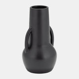 Cer,8",vase W/handles,black from Sagebrook Home - Luna Furniture