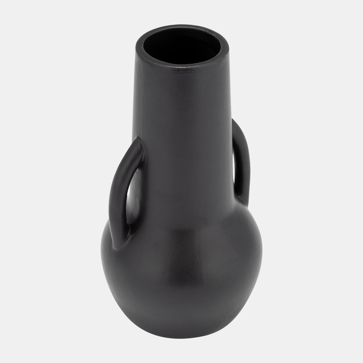 Cer,8",vase W/handles,black from Sagebrook Home - Luna Furniture