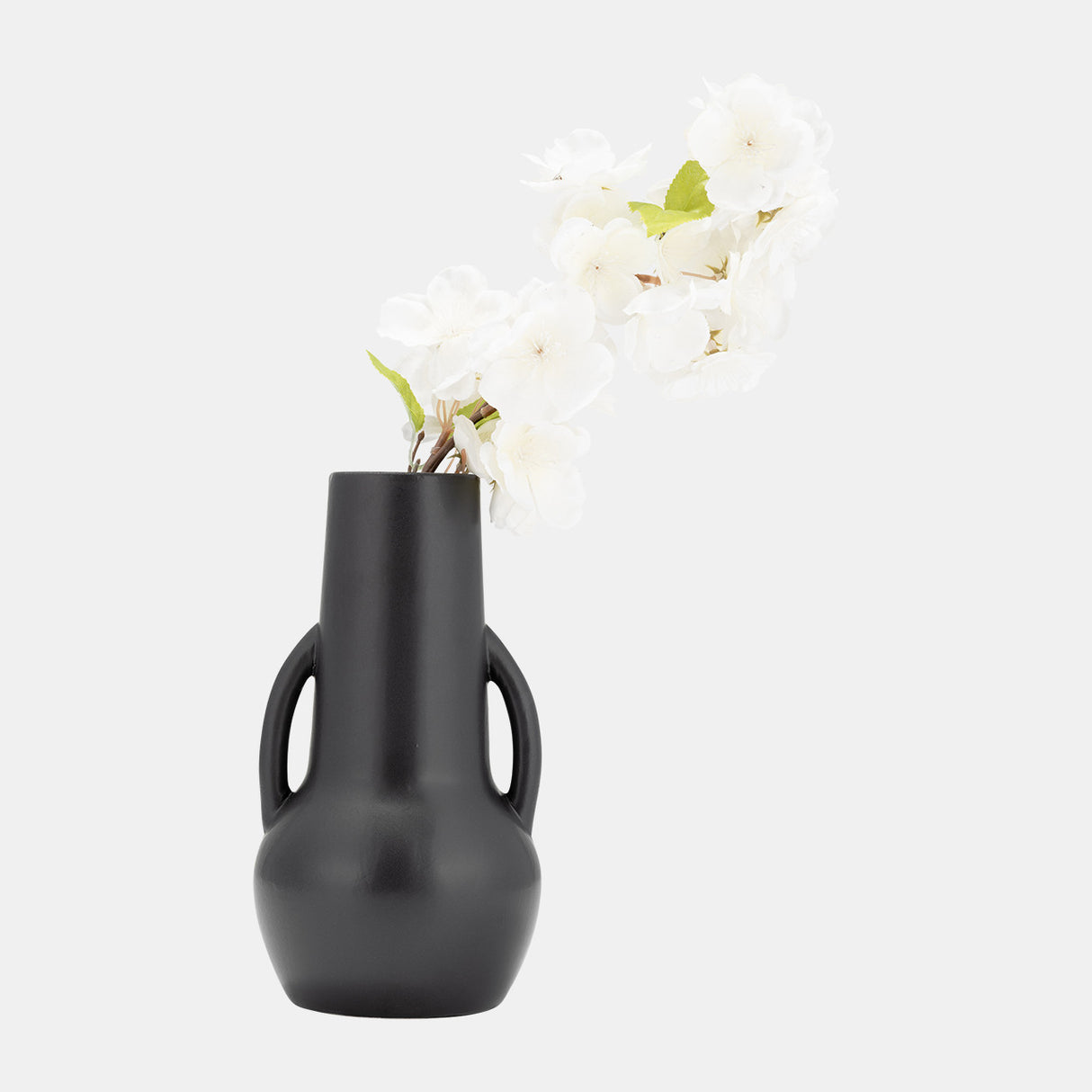 Cer,8",vase W/handles,black from Sagebrook Home - Luna Furniture