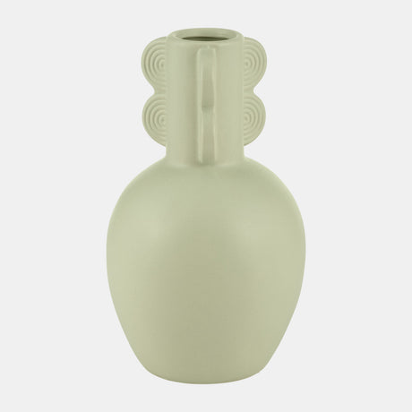 Cer, 9"h Eared Vase, Cucumber from Sagebrook Home - Luna Furniture