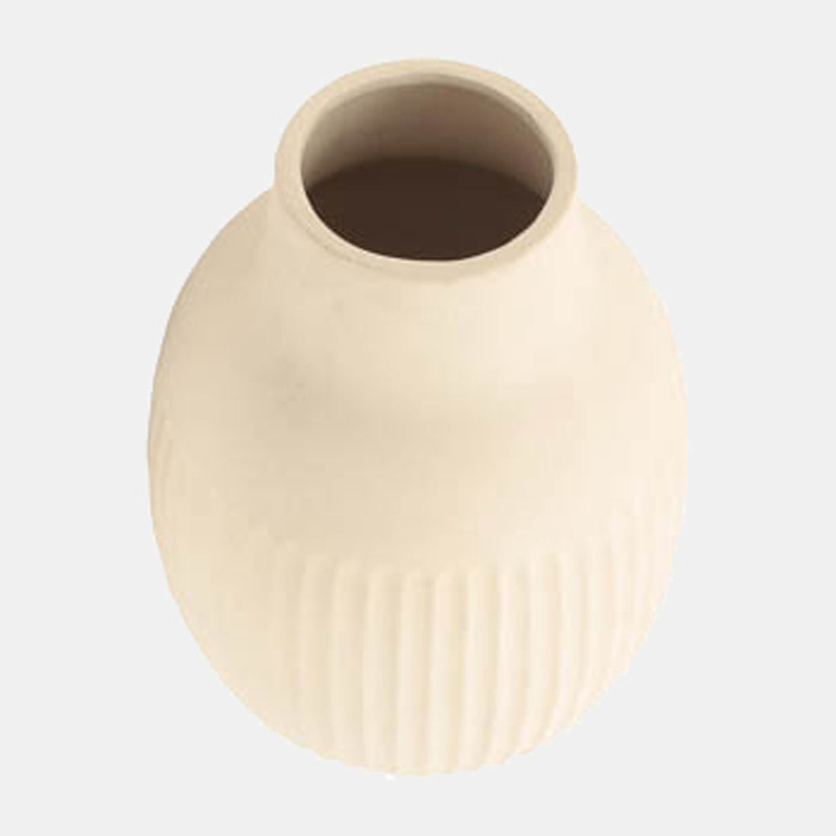 Cer, 9"h Ridged Bulbous Vase, Ivory from Sagebrook Home - Luna Furniture