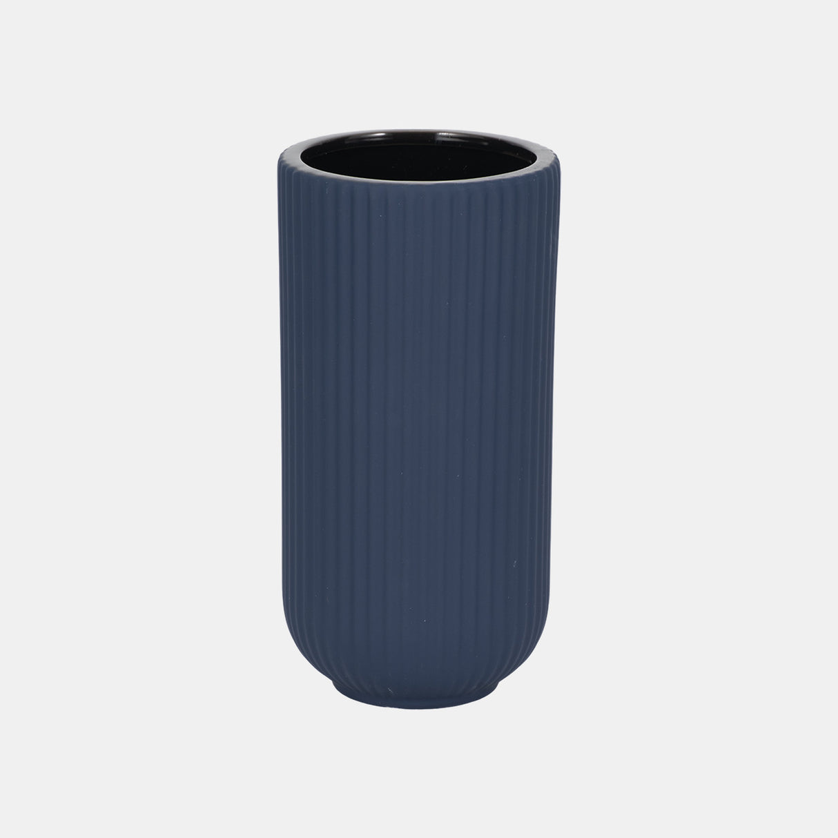 Cer, 9"h Ridged Vase, Navy from Sagebrook Home - Luna Furniture