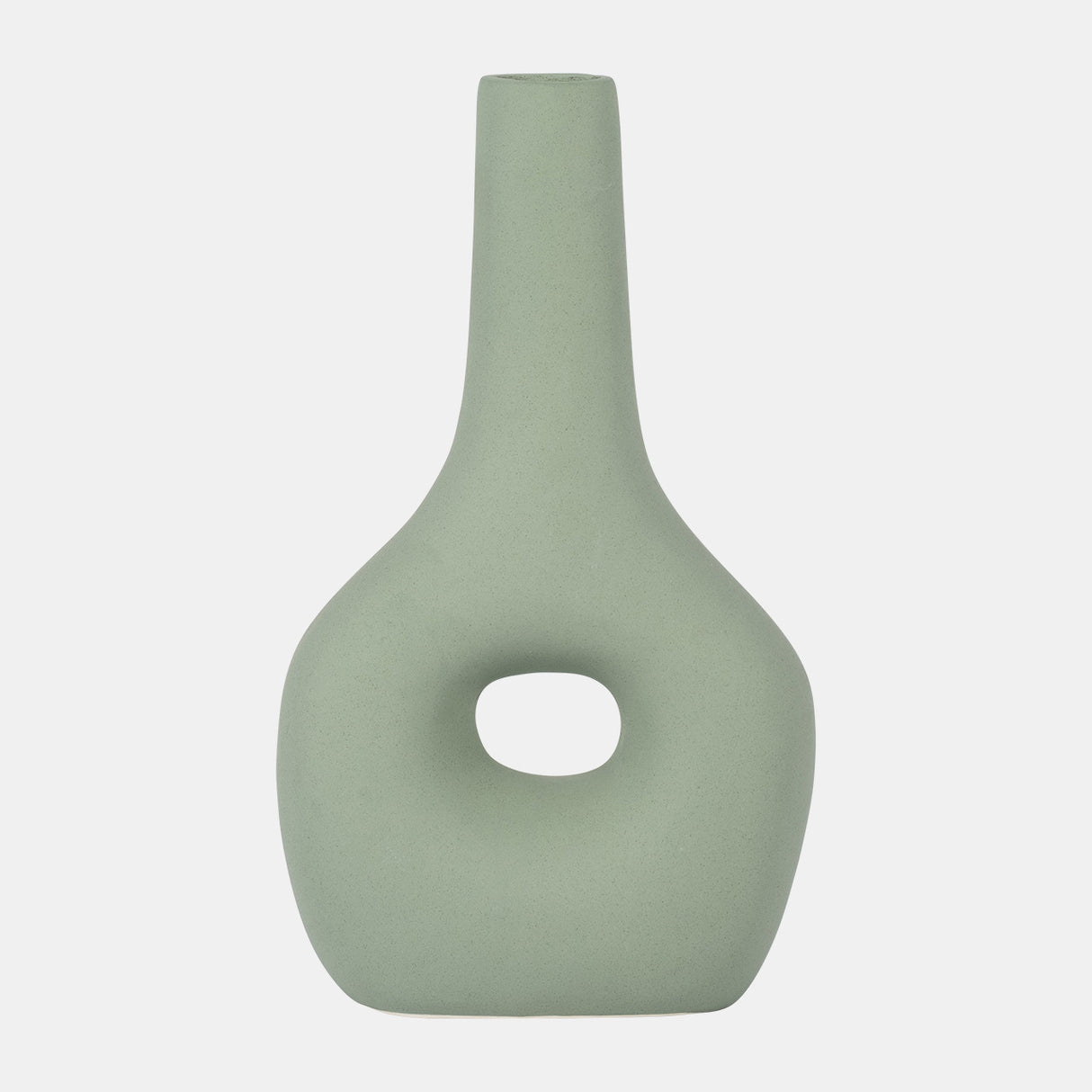 Cer, 9" Open Cut-out Nomad Vase, Dark Sage from Sagebrook Home - Luna Furniture