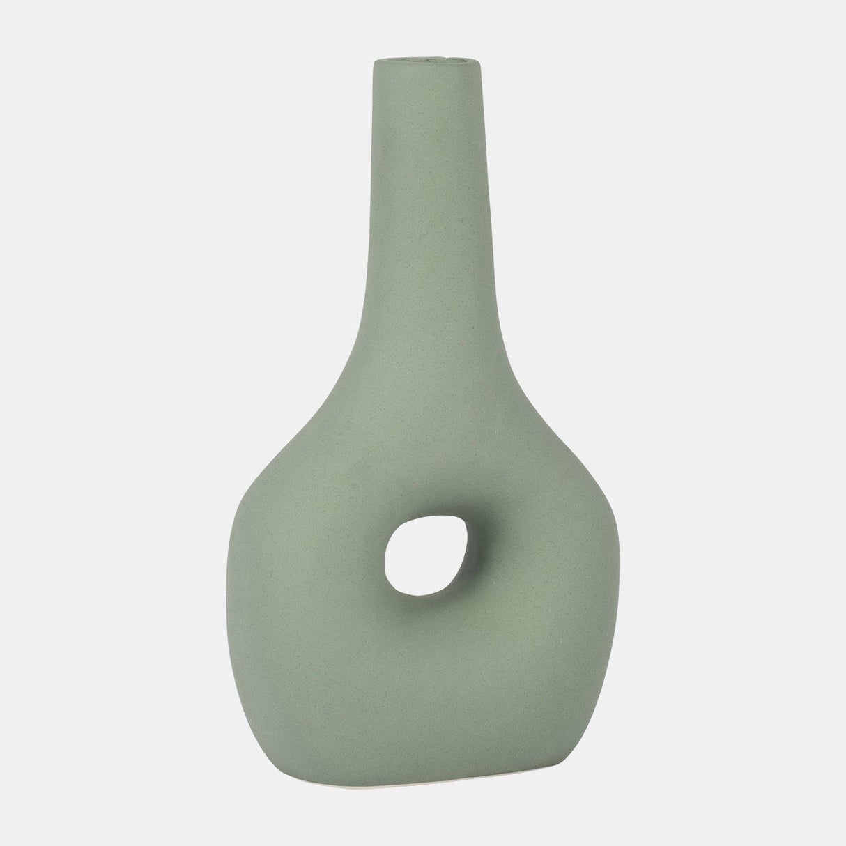 Cer, 9" Open Cut-out Nomad Vase, Dark Sage from Sagebrook Home - Luna Furniture