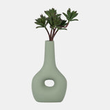 Cer, 9" Open Cut-out Nomad Vase, Dark Sage from Sagebrook Home - Luna Furniture