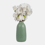 Cer, 9" Plaid Textured Vase, Dark Sage from Sagebrook Home - Luna Furniture