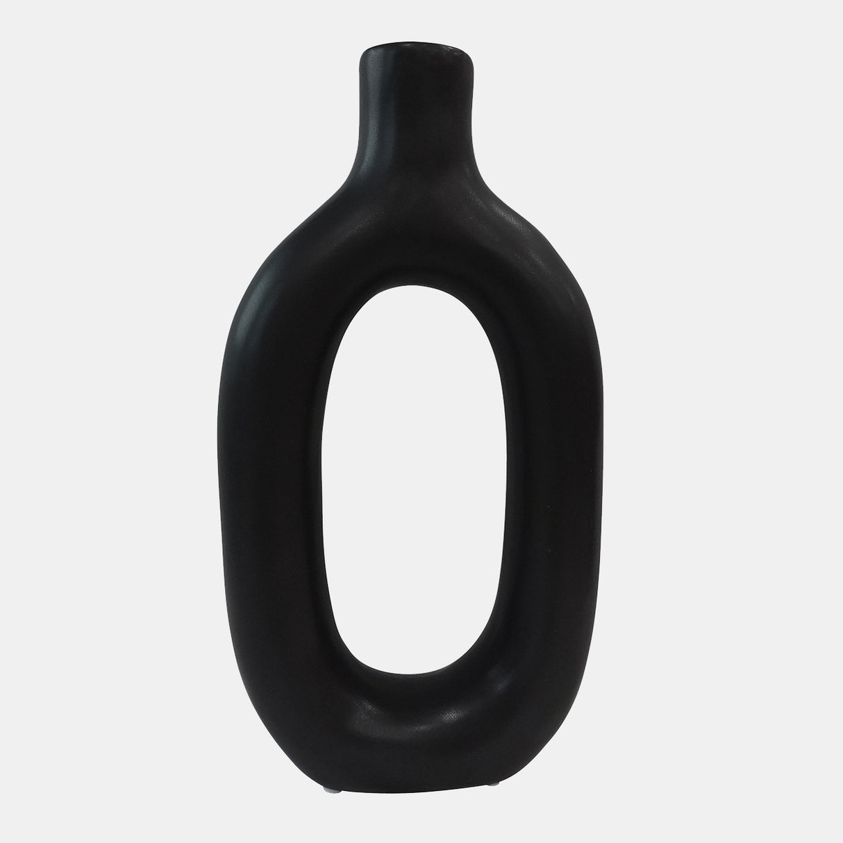 Cer, 9" Textured Cut-out Vase, Black from Sagebrook Home - Luna Furniture