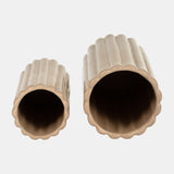 Cer, S/2 10/13?h Ribbed Vases, Irish Cream from Sagebrook Home - Luna Furniture