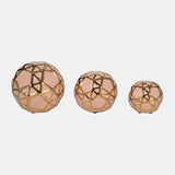 Cer, S/3 4/5/6", Orbs Blush/gold from Sagebrook Home - Luna Furniture