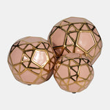 Cer, S/3 4/5/6", Orbs Blush/gold from Sagebrook Home - Luna Furniture