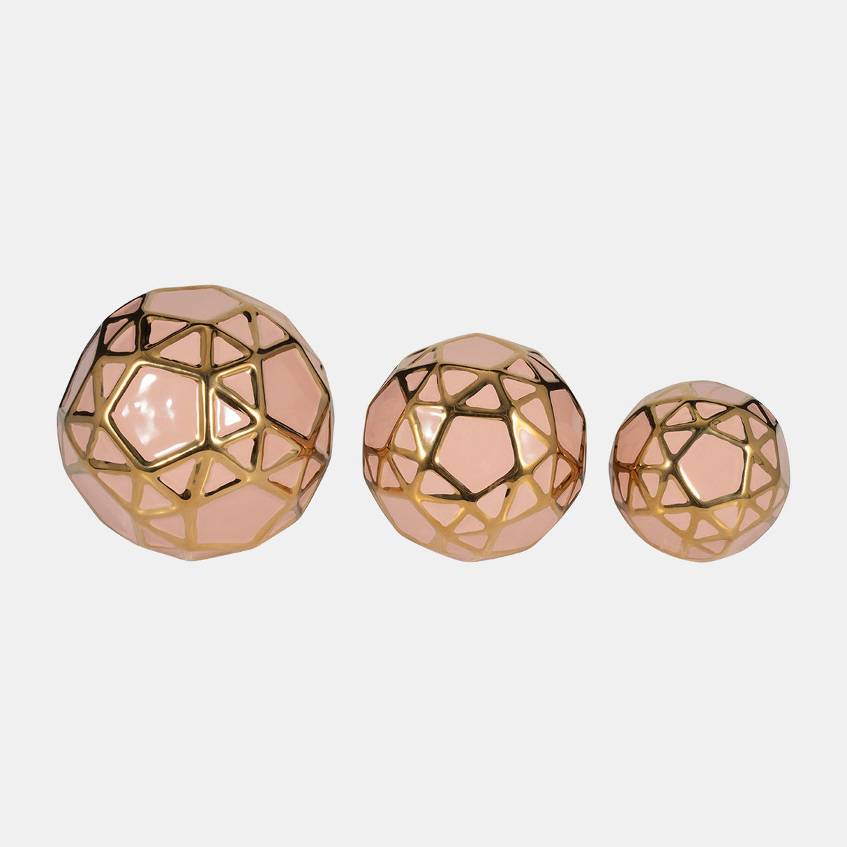 Cer, S/3 4/5/6", Orbs Blush/gold from Sagebrook Home - Luna Furniture