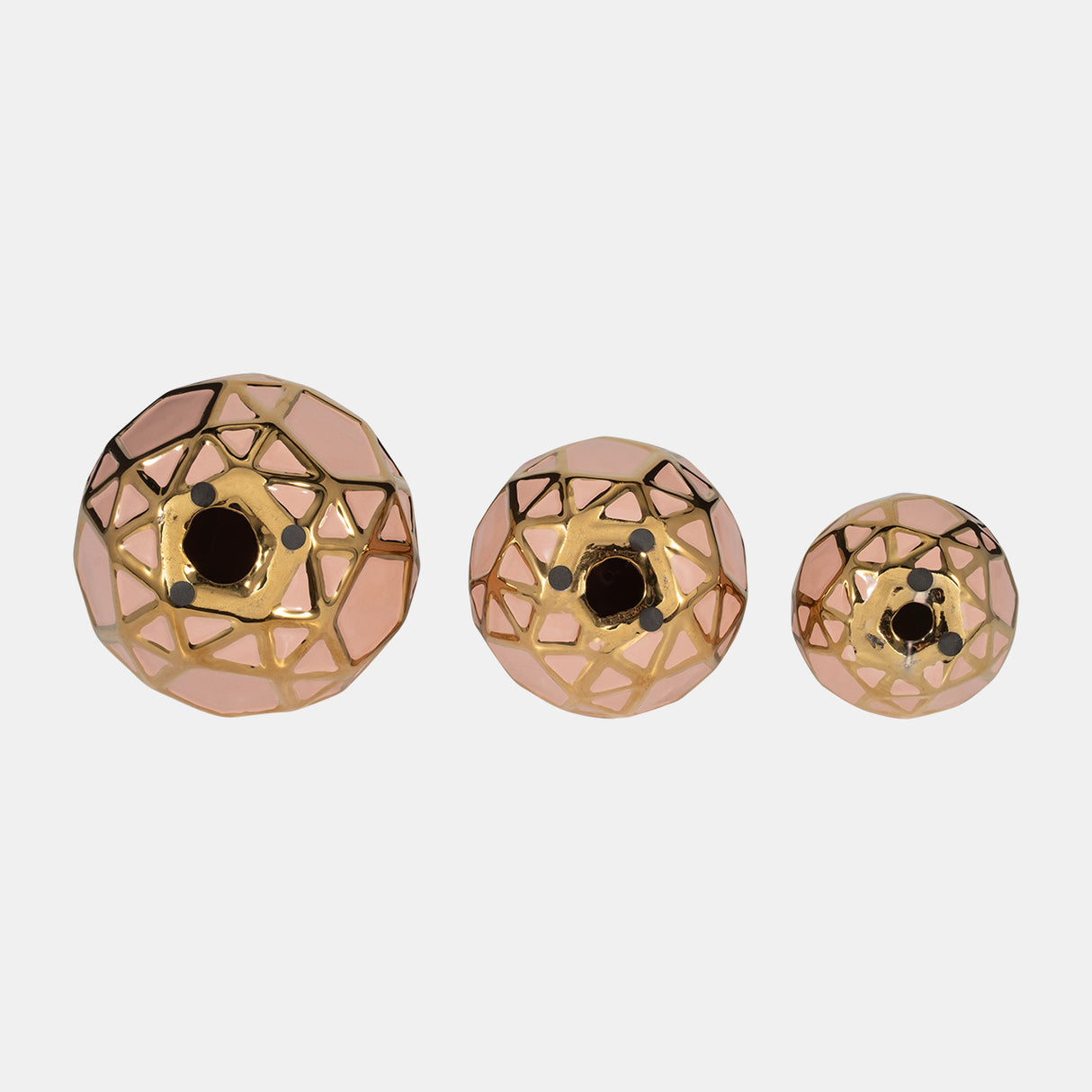 Cer, S/3 4/5/6", Orbs Blush/gold from Sagebrook Home - Luna Furniture