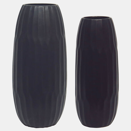 Ceramic 14" Vase , Black from Sagebrook Home - Luna Furniture