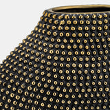 Ceramic 16" Beaded Vase, Black/gold - 14815-01