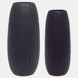 Ceramic 16" Vase , Black from Sagebrook Home - Luna Furniture