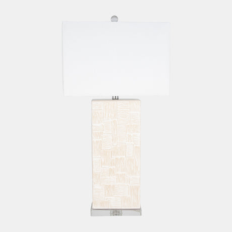 Ceramic 31'' Textured Table Lamp, White from Sagebrook Home - Luna Furniture