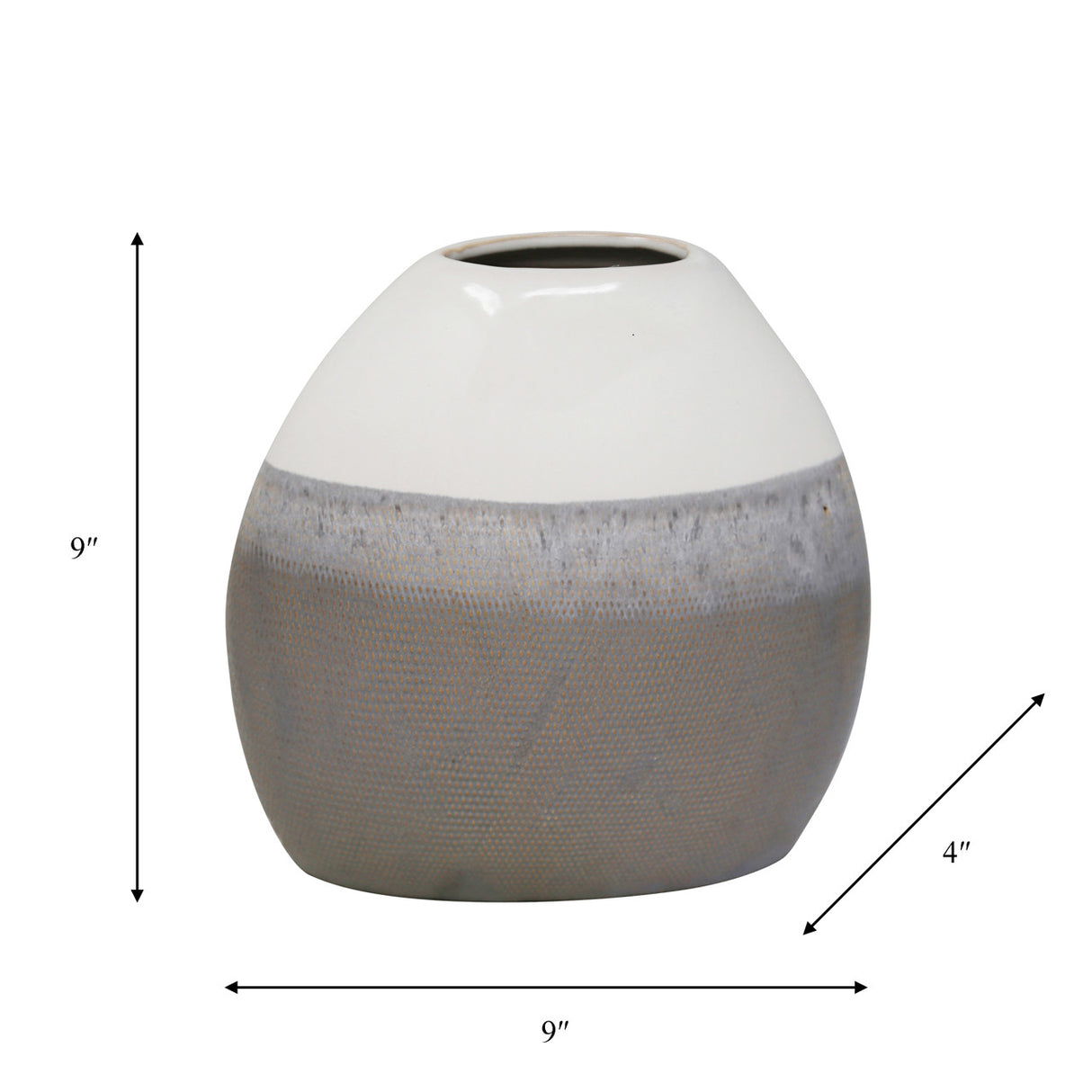 Ceramic 9" Vase, Multi Gray - 13825-01