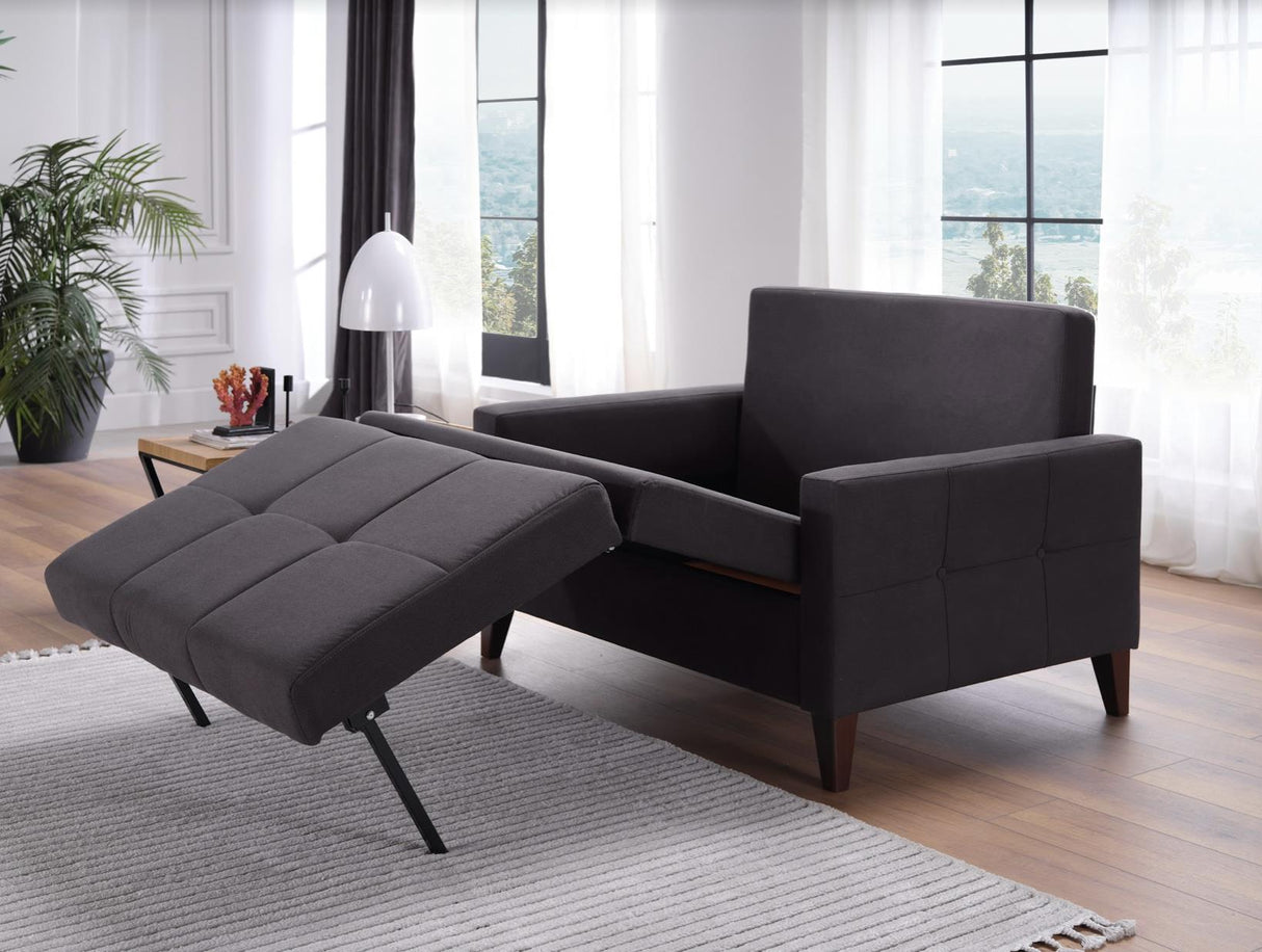 Zigana Charcoal Chair and a Half from Bellona - Luna Furniture