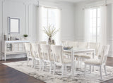 Chalanna Dining Table and 10 Chairs in White - PKG019504