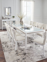 Chalanna Dining Table and 10 Chairs in White - PKG019504