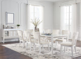 Chalanna Dining Table and 8 Chairs in White - PKG019503