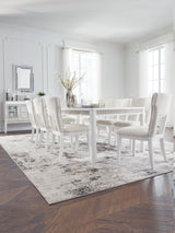 Chalanna Dining Table and 8 Chairs in White - PKG019503