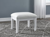 Chalanna White Vanity Stool from Ashley - Luna Furniture