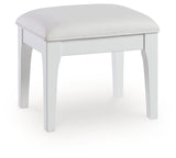 Chalanna White Vanity Stool from Ashley - Luna Furniture