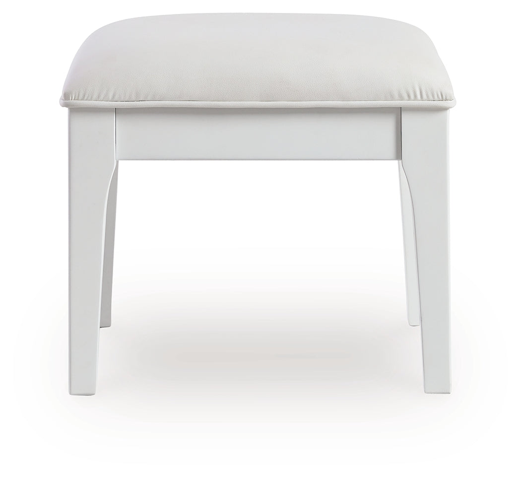 Chalanna White Vanity Stool from Ashley - Luna Furniture