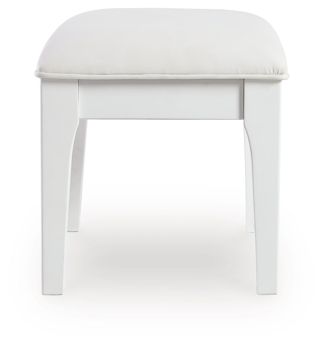 Chalanna White Vanity Stool from Ashley - Luna Furniture